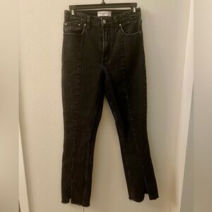 Abercrombie & Fitch Black Curve Love High Rise Jeans Split Hem Size 2 / 26 Short